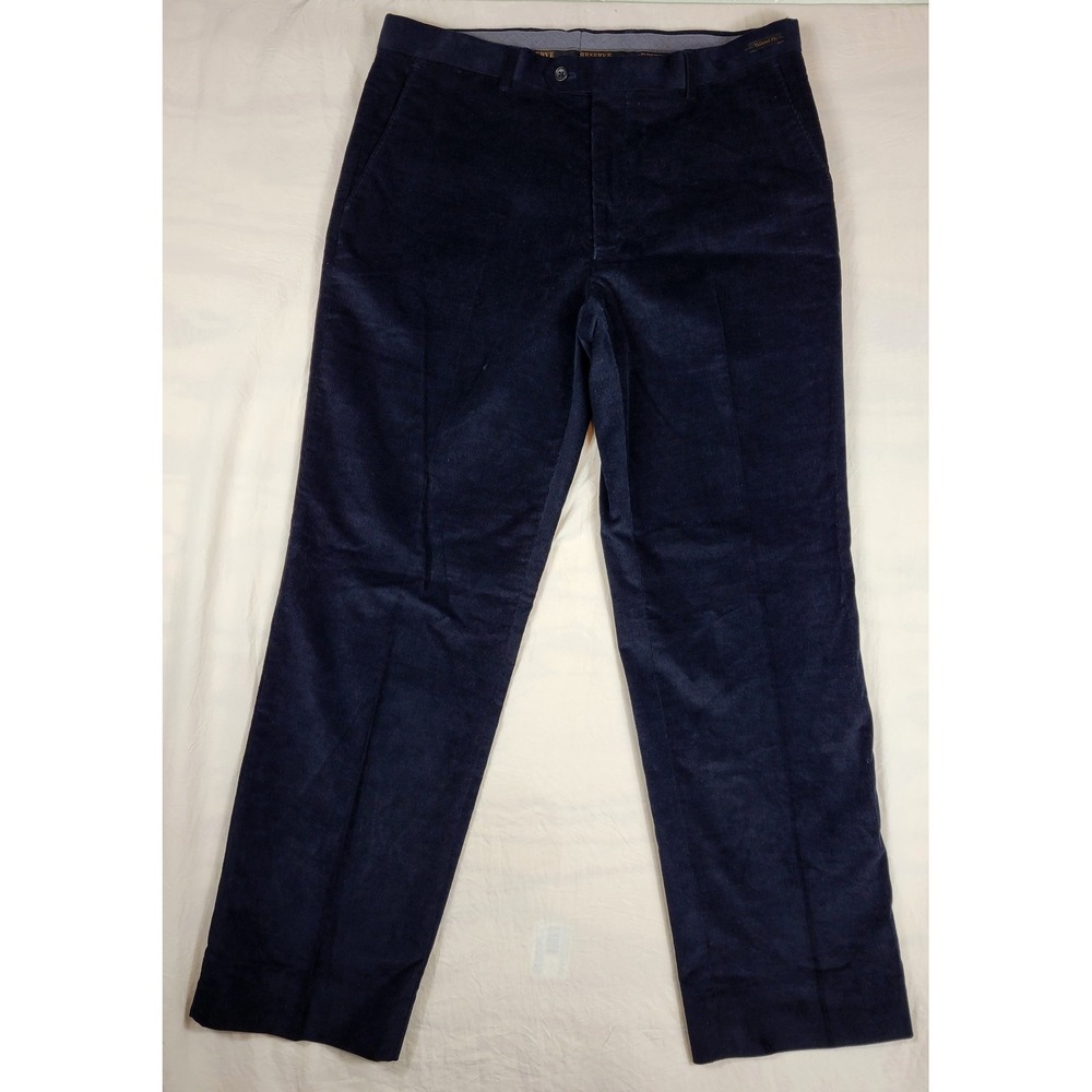 Jos. A. Bank Reserve Black Corduroy Tailored Fit Pants 36x30 RN 31608